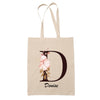 Tote Bag beige Denise Lettre Fleur - Planetee
