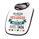 Bavoir bébé Ma mission Moto GP avec Tata - Planetee