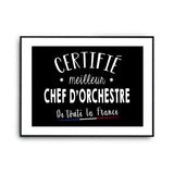 Affiche Chef d'orchestre Homme Meilleur de France Métier - Planetee