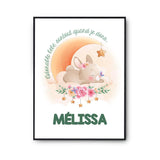 Affiche Mélissa Adorable bébé quand je dors Lapin - Planetee