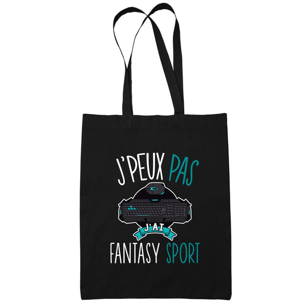 Sac Tote Bag Fantasy Sport Je peux pas Noir - Planetee