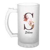 Chope de bière Solenn Lettre Fleur - Planetee