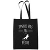 Sac Tote Bag Pêche Je peux pas Minimaliste Noir - Planetee