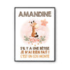 Affiche Amandine Cou Monté Girafe - Planetee