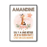 Affiche Amandine Cou Monté Girafe - Planetee