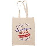 Sac Tote Bag Styliste Femme Meilleure du Monde beige - Planetee