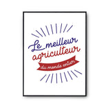 Affiche Agriculteur Homme Meilleur du Monde entier Métier - Planetee