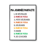 Affiche Yoga Journée Parfaite | Poster Blanc Décoration Murale - Planetee