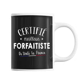 Mug Homme Forfaitiste Meilleur de France | Tasse Noire métier - Planetee