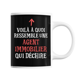 Mug Femme Agent Immobilier Qui déchire - Planetee
