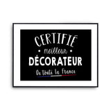 Affiche Décorateur Homme Meilleur de France Métier - Planetee