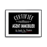 Affiche Agent immobilier Femme Métier Meilleure de France - Planetee