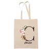 Tote Bag beige Christel Lettre Fleur - Planetee
