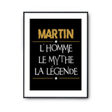 Affiche Martin prénom mythe légende Jaune - Planetee