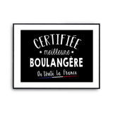 Affiche Boulangère Femme Métier Meilleure de France - Planetee