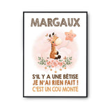 Affiche Margaux Cou Monté Girafe - Planetee