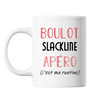 Mug Slackline C'est ma Routine Blanc - Planetee