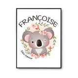 Affiche Françoise Bébé d'amour Koala - Planetee