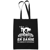 Sac Tote Bag Danse Femme Légende tu deviendras Noir - Planetee