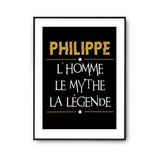 Affiche Philippe prénom mythe légende Jaune - Planetee