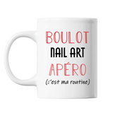 Mug Nail Art C'est ma Routine Blanc - Planetee