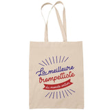 Sac Tote Bag Trompettiste Femme Meilleure du Monde beige - Planetee