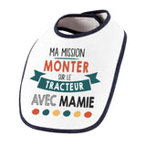 Bavoir bébé Ma mission Tracteur avec Mamie - Planetee