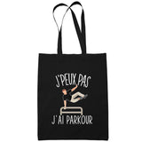 Sac Tote Bag Parkour Je peux pas Noir - Planetee