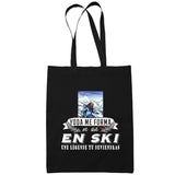 Sac Tote Bag Ski Légende tu deviendras Noir - Planetee