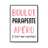 Affiche Parapente C'est ma Routine - Planetee