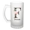 Chope de bière Francette Lettre Fleur - Planetee
