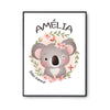 Affiche Amélia Bébé d'amour Koala - Planetee