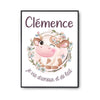 Affiche Clémence Amour et Biberon de Lait Vache - Planetee