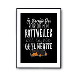 Affiche Rottweiler Je travaille dur - Planetee