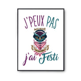 Affiche Festival j'peux pas Blanc Premium - Planetee