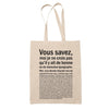 Tote Bag Typographe Bonne ou Mauvaise Beige - Planetee