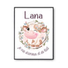 Affiche Lana Amour et Biberon de Lait Vache - Planetee