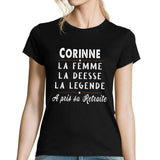 T-shirt femme Corinne départ retraite - Planetee