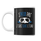 Mug Apnée sous l'eau j'peux pas Noir - Planetee