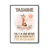 Affiche Yasmine Cou Monté Girafe - Planetee