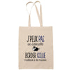 Sac Tote Bag border collie j'peux pas beige - Planetee