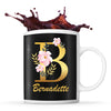 Mug noir Bernadette Lettre Fleur - Planetee