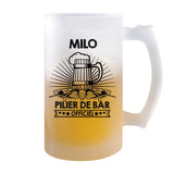 Chope de bière Milo Prénom Pilier de Bar - Planetee