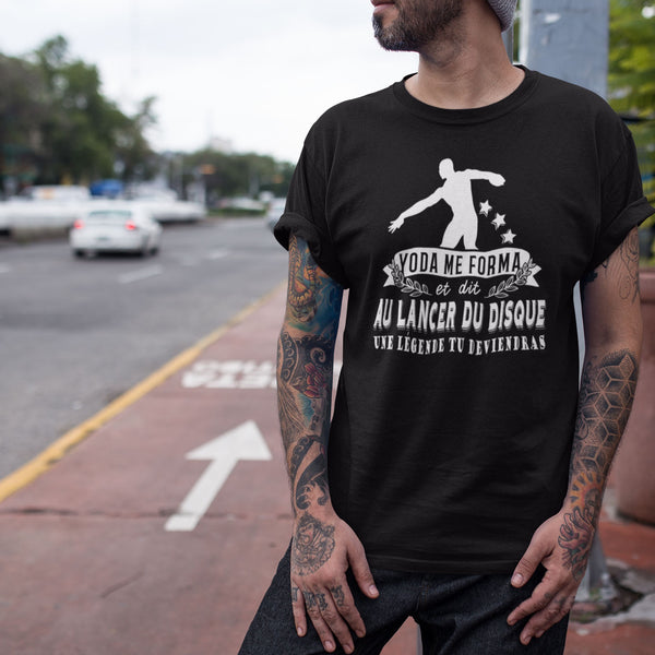 T-shirt Homme Lancer du Disque une légende tu deviendras - Planetee