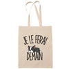 Sac Tote Bag boston terrier je le ferai demain beige - Planetee