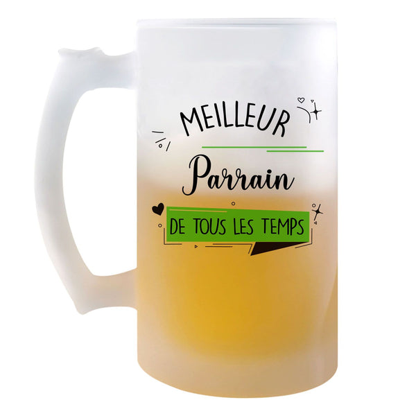 Chope de bière Meilleur Parrain de tous les temps - Planetee