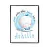 Affiche bébé prénom Achille Éléphant - Planetee