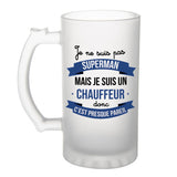 Chope de bière Je ne suis pas Superman, je suis Chef de Chantier - Planetee