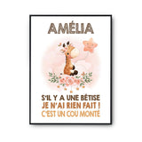 Affiche Amélia Cou Monté Girafe - Planetee