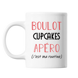 Mug Cupcakes C'est ma Routine Blanc - Planetee